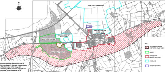 Map of preferred corridor of A2 Ballykelly Bypass
