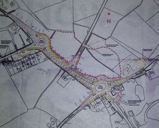 Map of
                          Craigantlet roundabout proposals as of March
                          2012