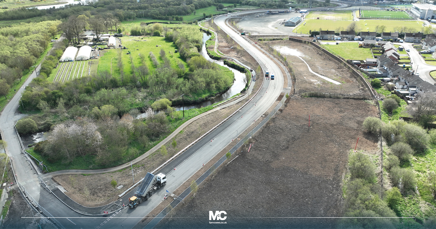 Aerial view of St Patrick's Link Road