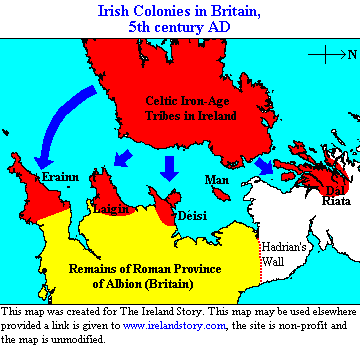 Irish Colonies in Britain, 5th century [9kB]