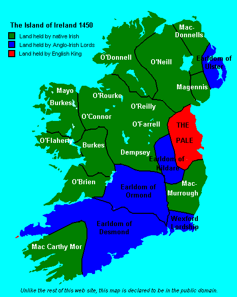 Ireland 1450, Map Ireland 1450, Map