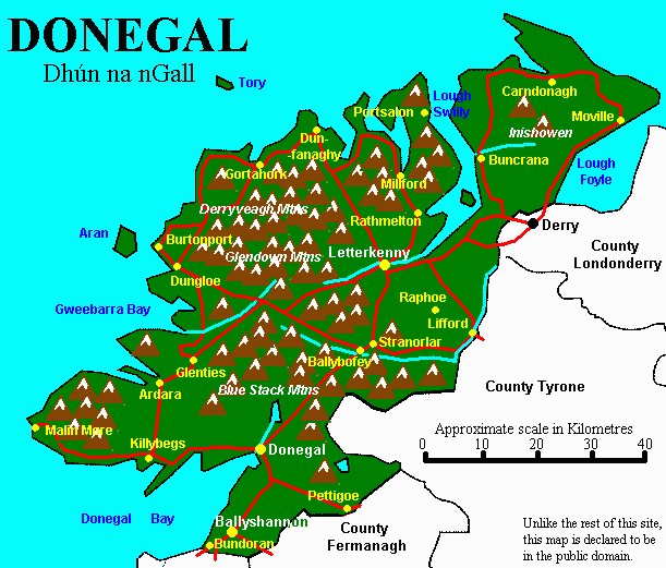 County Donegal Map And Other Information