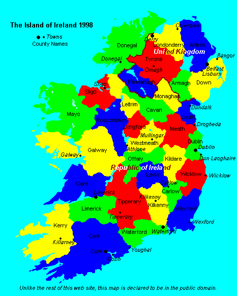 Counties Map Of Ireland