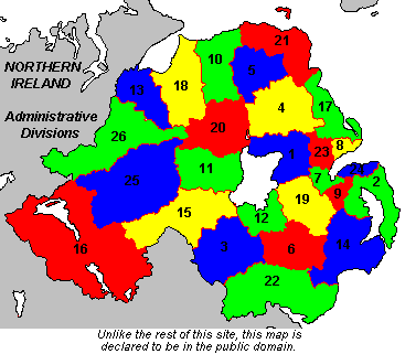 Northern Ireland Administration: Map [10kB]